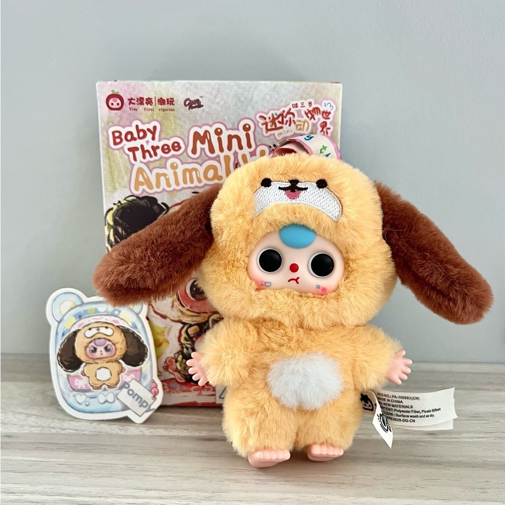 Baby Three Mini Animal World Plush Pendant - Pompy
